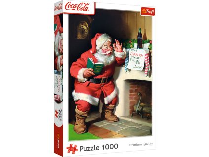 Puzzle 1000 Coca Cola Mikuláš u krbu