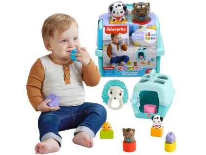 Fisher-Price Třídička Tvarů Transportér Sada kostek s motivem zvířat