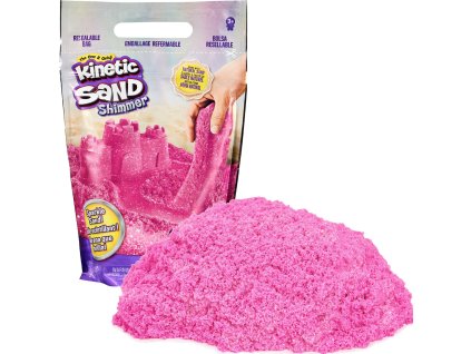 Kinetický písek Kinetic Sand Shimmer, růžový třpytivý 907 g