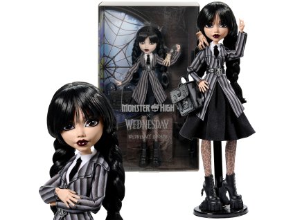 Monster High Sběratelská Panenka Wednesday Addams + příslušenství
