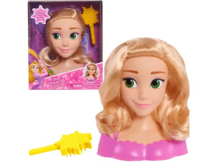 Panenka Hlava na česání a styling vlasů Princezna Disney Locika Na Vlásku + kartáč