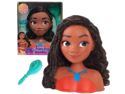 Panenka Hlava na česání a styling vlasů Princezna Disney Vaiana Moana + kartáč