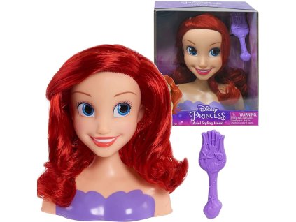 Panenka Hlava na česání a styling vlasů Princezna Disney Ariel Malá mořská víla + kartáč