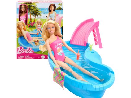 Sada Barbie Bazénová párty panenka + příslušenství