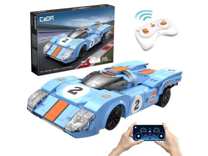 Stavebnice CaDA Dálkově ovládané Sportovní auto 21,7 cm 1:20 Azure Storm 266 dílků RC Dual Mode C51076W