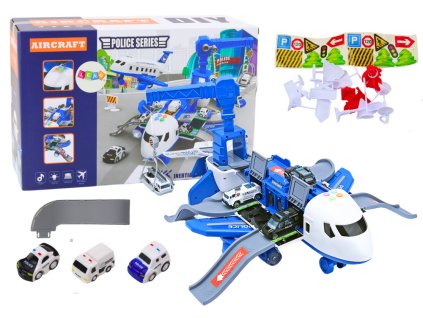 Interaktivní letadlo skládací policejní stanice 2v1 DIY