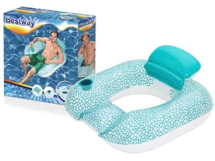 Nafukovací polštářek plavecký kruh modrý 102 x 94 cm Bestway 43097