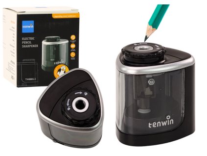 Elektrické ořezávátko, černé ořezávátko na pastelky a tužky 6-8 mm