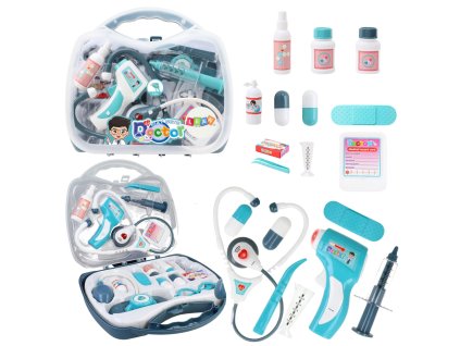 Malý doktor - lékařská sada v kufříku, světla a zvuky, modrá
