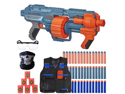 Nerf Elite 2.0 Shockwave RD-15 E9527 + brýle + bandana + cíle + vesta + 20 šipek