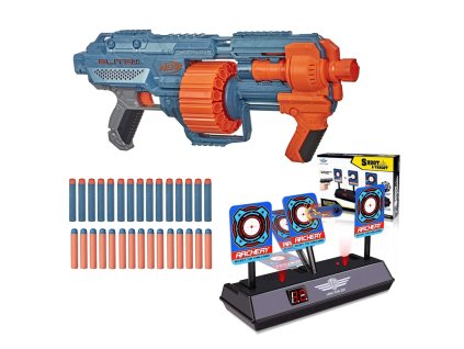 Nerf Elite 2.0 Shockwave RD-15 E9527 + Elektronický Terč 3 Cíle
