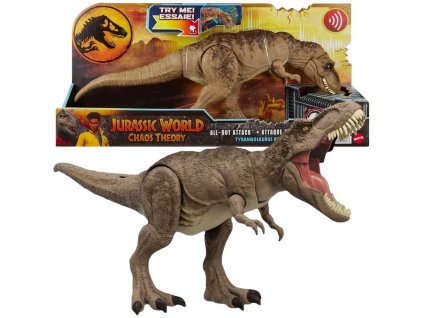 Mattel Jurský Svět Teorie Chaosu Tyrannosaurus Rex Totální Útok HXF53