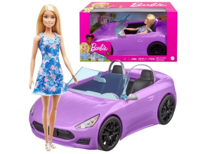 Barbie Fialový kabriolet s panenkou HBY29