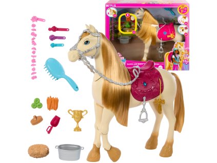 Barbie Sada s interaktivním koněm Tornado Barbie Mysteries Velký jezdecký hon + doplňky