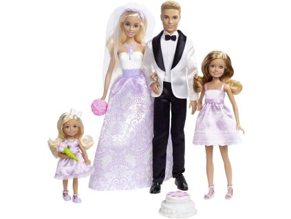 Panenka Barbie Svatební Set Mladý Pár + Družičky DJR88 JCW41