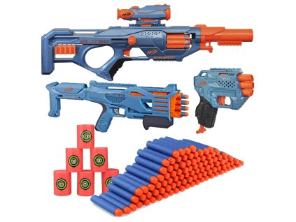 Nerf Elite 2.0 Ultimate Blaster Pack Sada 3 Blasterů + Cíle + 100 šipek F5402