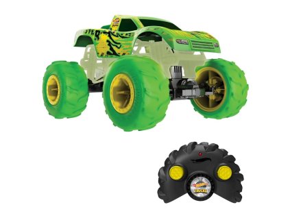 Hot Wheels Glow in the Dark Monster Trucks Vozidlo R/C Gunkster HTP15