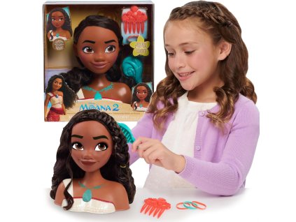 Panenka Hlava na česání a úpravu vlasů Princezna Disney Vaiana 2 Moana + doplňky