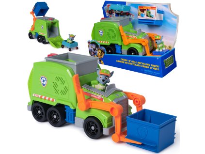 Tlapková Patrola Vozidlo s figurkou Třídící popelářské auto Rockyho Crush'n Roll