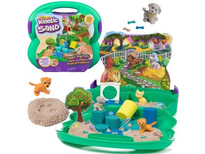 Kinetický Písek Diggin' Dog Park Kufřík Sada Psí Hřiště Kinetic Sand + Doplňky