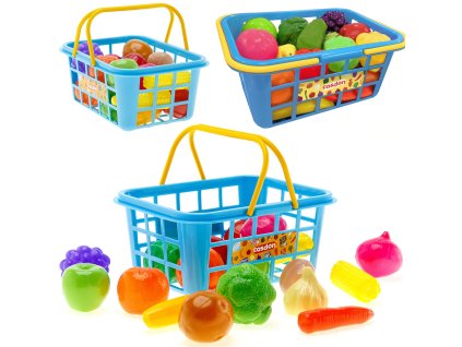 Plastová zelenina a ovoce do kuchyně Modrý nákupní košík Casdon