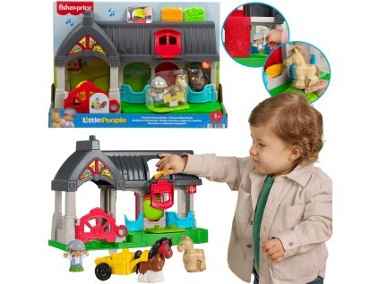 Interaktivní Stáj s přátelskými koníky + 3 figurky a doplňky Fisher-Price Little People
