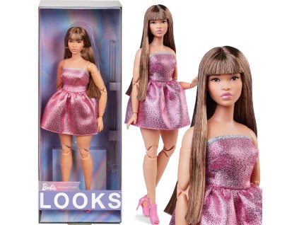 Barbie Sběratelská panenka v růžových šatech Signature Looks #24