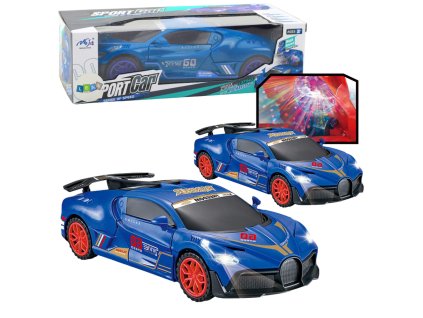 Sportovní auto senzor překážek LED koule 360° otáčení světla zvuk modré