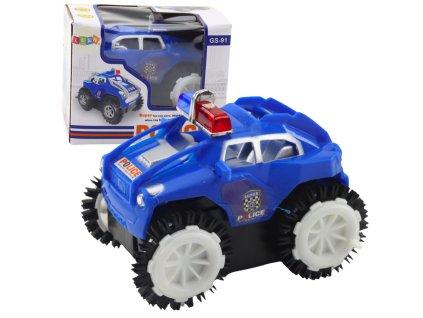 Policejní auto Převrácení Překážkový senzor 360° Světla Zvuky Modré