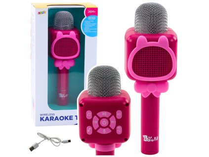 Bezdrátový Bluetooth mikrofon na karaoke nahrávání měnič hlasu růžový