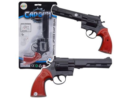 Revolver na kapsle – černý, zvuková imitace výstřelu