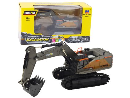Huina Kovový pásový bagr Pohyblivé lžíce Černý 1:50