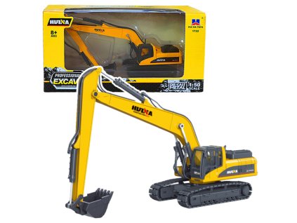 Huina Kovový pásový bagr Pohyblivé rameno Žlutý 1:50