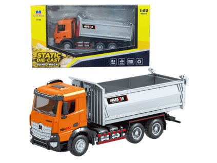 Sklápěč kovový Huina oranžový 1:50