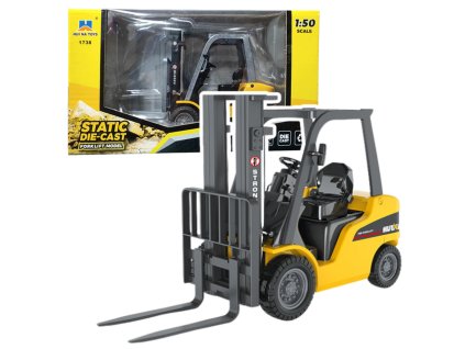 Kovový vysokozdvižný vozík Pohyblivé vidlice Huina Žlutý 1:50