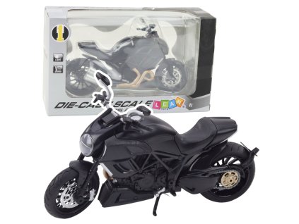 Sportovní motorka kovová světla zvuky černá se zlatými prvky 1:12