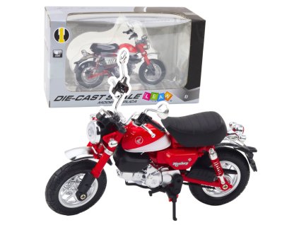 Motorka Retro Klasická Kovová Světla Červená 1:12