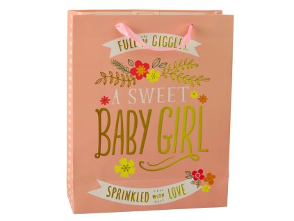 Dárková taška k narození holčičky, 32 x 26 x 12 cm