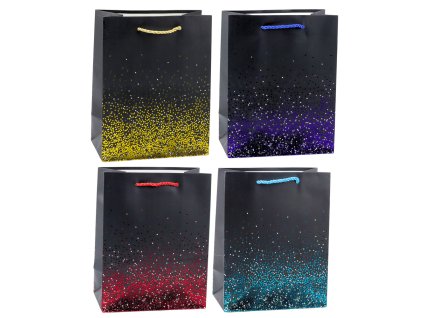 Dárková taška Třpytivé gradientní puntíky 23 x 18 x 10,5 cm