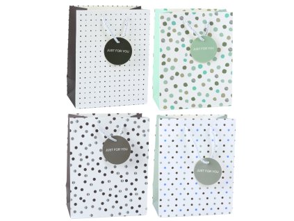 Dárková taška Puntíky Nápis Jen pro tebe 23 x 18 x 10,5 cm