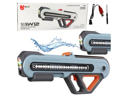 Velká puška W12 Elektrická Vodní LED Šedá 60 cm