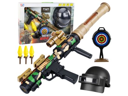 Vojenská sada Bazuka RPG Helma Štít Pěnové náboje