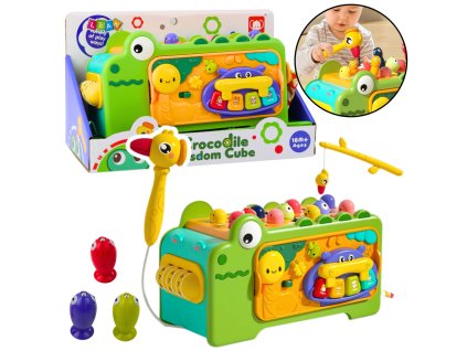 Interaktivní edukační kostka – krokodýl, multifunkční, zvuky