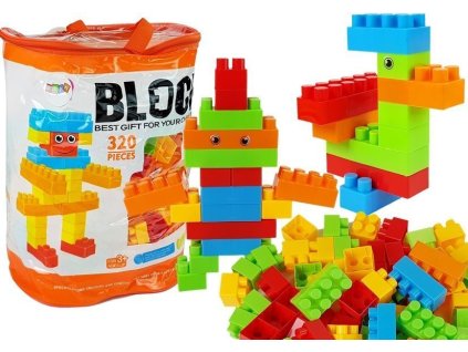 Velká sada stavebních kostek v sáčku s 320 prvky