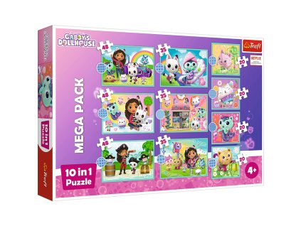 Velká sada Cat House Gabi Puzzle 10v1 Puzzle In Gabi World 4+ 329 dílků Trefl