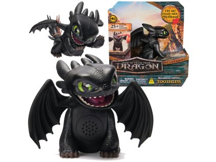 Jak vycvičit draka – interaktivní figurka Szczerbatek (Bezzubka) Roaring Minis, 25+ zvuků