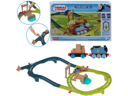 Mašinka Tomáš – sada kolejí Doprava do Doků + lokomotiva Tomáš, 17 dílů
