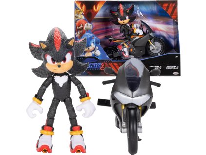 Sonic 3: Ježek Sonic – figurka Shadow + černá motorka