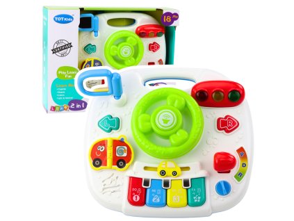 Interaktivní panelový stolek vzdělávací volant 2v1 světla zvuky