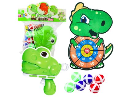 Dovednostní hra střelba cíl pistole suchý zip míčky dinosauři